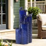 Ceramic 32" Outdoor Water Fountain with LED Lights