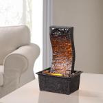 Curved Tabletop Water Fountain with LED Lighting