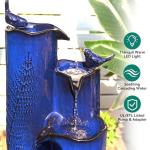 Ceramic 32" Outdoor Water Fountain with LED Lights