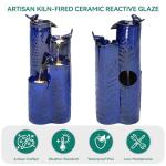 Ceramic 32" Outdoor Water Fountain with LED Lights