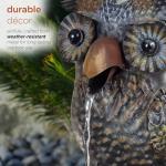 Alpine Vintage Owl Metal Water Fountain 23
