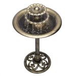 35” Tall 3-Tier Bronze Water Fountain with Birdbath