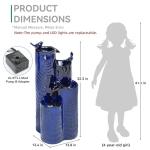 Ceramic 32" Outdoor Water Fountain with LED Lights