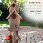 35" Rustic 3-Tier Birdhouse Water Fountain