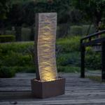 Elegant Curved Outdoor Waterfall Fountain with LED Lights