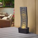 Elegant Curved Outdoor Waterfall Fountain with LED Lights