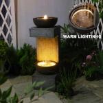 33.9" LED Waterfall Fountain for Outdoor Spaces