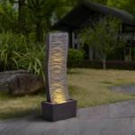 Elegant Curved Outdoor Waterfall Fountain with LED Lights