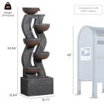 52.8" Tall Outdoor Water Fountain with Lights