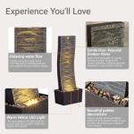 Elegant Curved Outdoor Waterfall Fountain with LED Lights