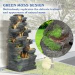 40" 10-Tier Cascading Rock Water Fountain