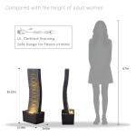 Elegant Curved Outdoor Waterfall Fountain with LED Lights