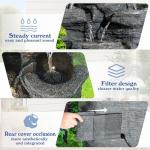 40" 10-Tier Cascading Rock Water Fountain