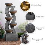 52.8" Tall Outdoor Water Fountain with Lights