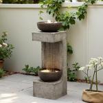 33.9" LED Waterfall Fountain for Outdoor Spaces