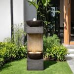 33.9" LED Waterfall Fountain for Outdoor Spaces