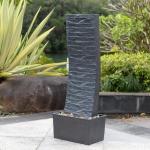 Elegant Curved Outdoor Waterfall Fountain with LED Lights