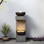33.9" LED Waterfall Fountain for Outdoor Spaces