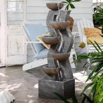 52.8" Tall Outdoor Water Fountain with Lights