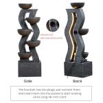 52.8" Tall Outdoor Water Fountain with Lights