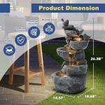 Five-Tier Rock Water Fountain with LED Lights