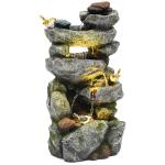 Multi-Tier Rock Outdoor Fountain with LED Lights
