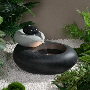 Eco-Friendly 13.39" Rock Waterfall Fountain with LED