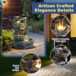Five-Tier Rock Water Fountain with LED Lights