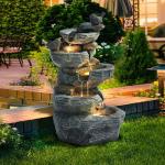 Five-Tier Rock Water Fountain with LED Lights