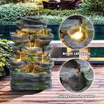 7-Tier Rock Water Fountain with LED Lights
