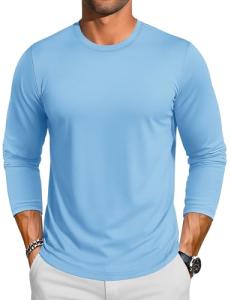 Men's Long Sleeve Cotton Tee for Outdoor Fall