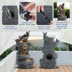 Five-Tier Rock Water Fountain with LED Lights