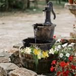 Bronze Barrel Freestanding Outdoor Water Fountain