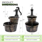 Bronze Barrel Freestanding Outdoor Water Fountain