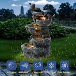 Five-Tier Rock Water Fountain with LED Lights