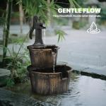 Bronze Barrel Freestanding Outdoor Water Fountain