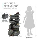 Multi-Tier Rock Outdoor Fountain with LED Lights