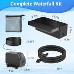 Solar-Powered Pond Waterfall Kit for Ponds