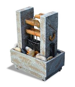 Cascading Bamboo Tabletop Water Fountain with LED Lights