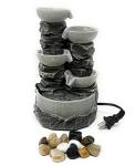 5-Tier Cascading Rock Bowl Tabletop Fountain
