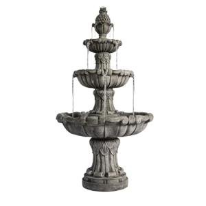 3-Tier Outdoor Water Fountain with Bird Bath