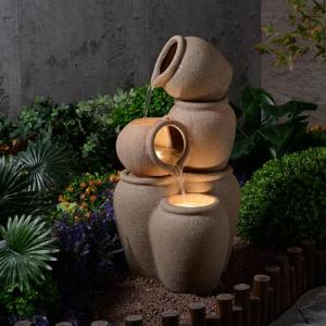 Eco-Friendly Cascading Waterfall Fountain with LED Light
