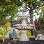 3-Tier Outdoor Water Fountain with Bird Bath