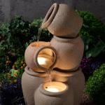 Eco-Friendly Cascading Waterfall Fountain with LED Light