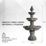 3-Tier Outdoor Water Fountain with Bird Bath