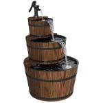 3-Tier Rustic Wood Barrel Water Fountain