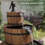 3-Tier Rustic Wood Barrel Water Fountain