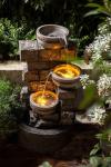 27-Inch 3-Tier Outdoor Stone Water Fountain