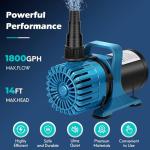 TONGCHANT 100W Ultra-Quiet 1800 GPH Pond Pump