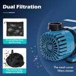 TONGCHANT 100W Ultra-Quiet 1800 GPH Pond Pump